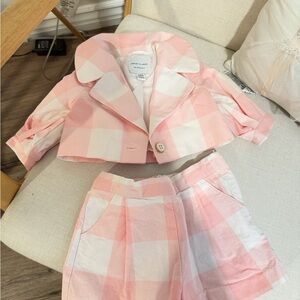 Janie and Jack Pink and White Kids Matching Set